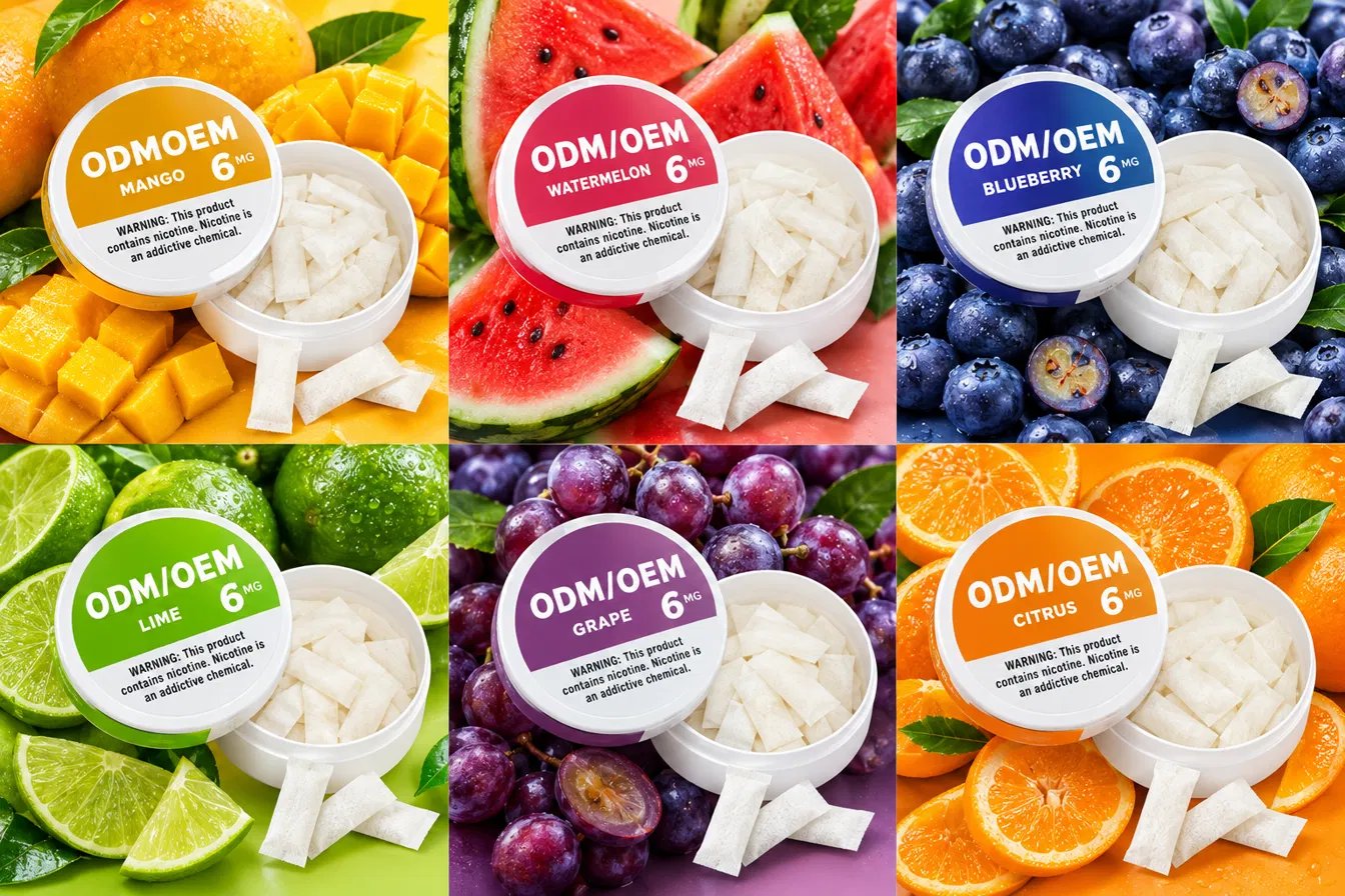 Flavor range from our nicotine pouch ODM/OEM lines